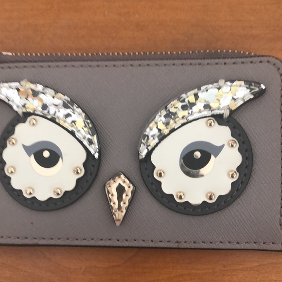 EUC Kate Spade owl purple and gold wallet - Picture 2 of 6